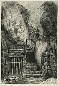 La Rue de la Vieille Lanterne: The Suicide of Gérard de Nerval", by Gustave Doré, 1855